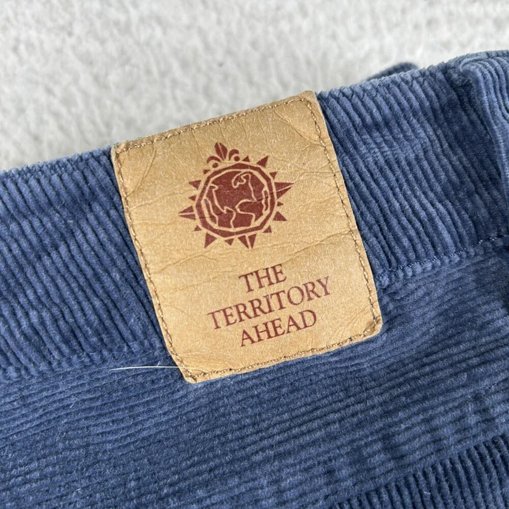 The Territory Ahead Pants Mens 33x31 Blue Corduroy Stretch Chino 5-Pocket Casual